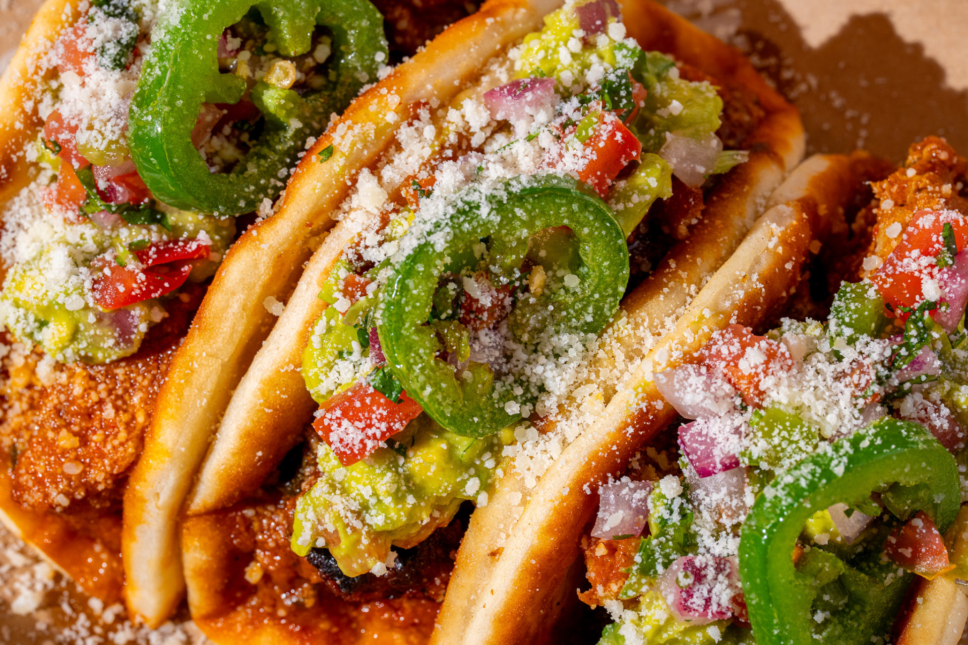 Tacos, overhead detail