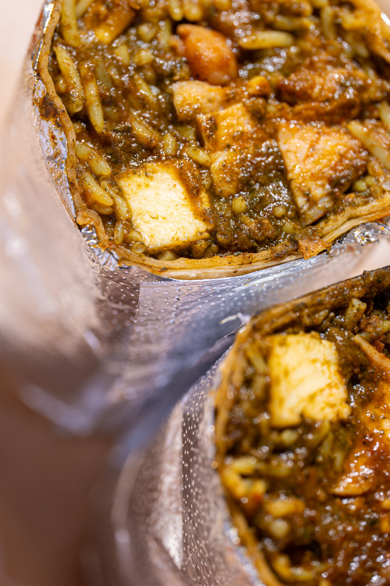 Punjabi by Nature burrito, macro on the filling