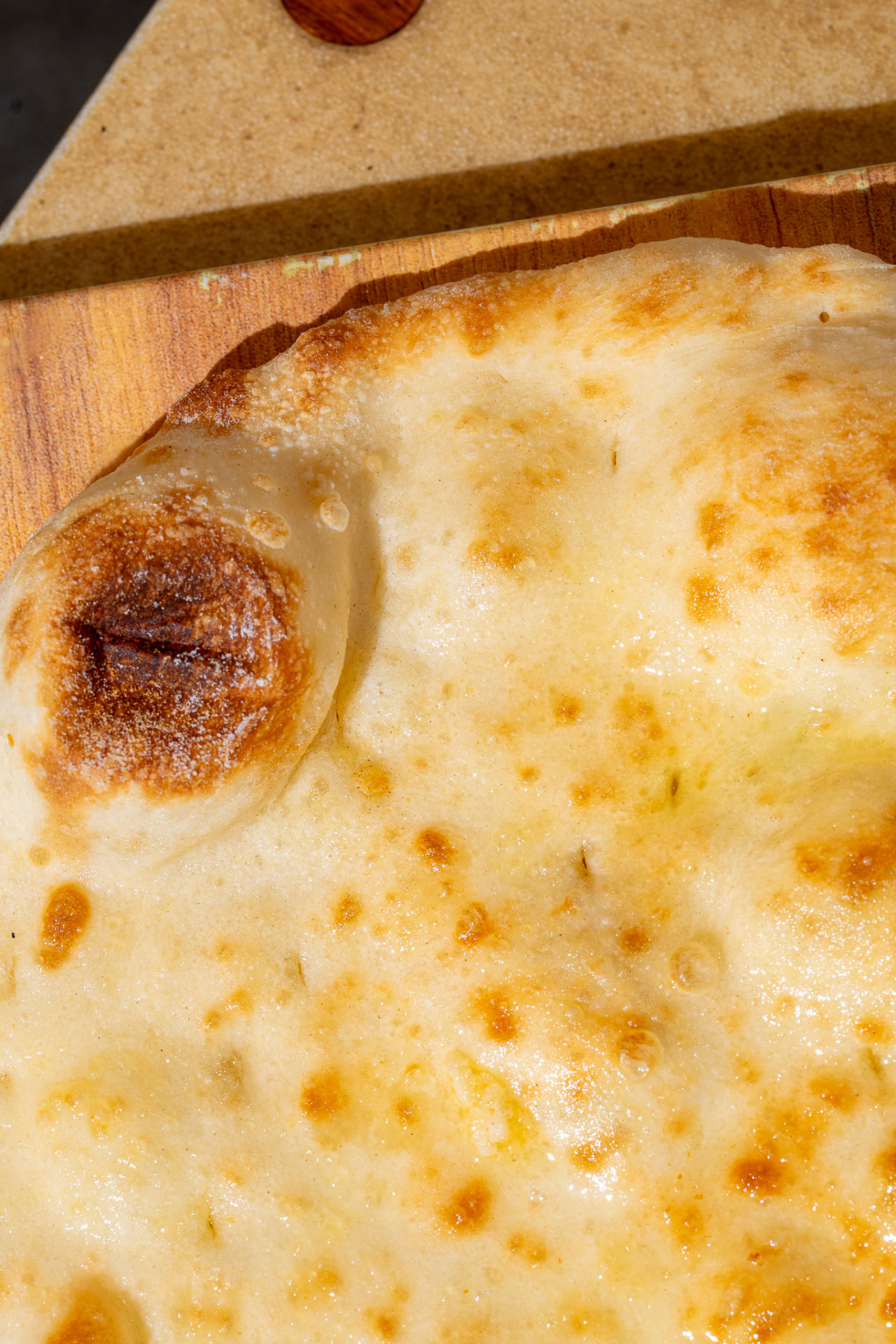 Butter naan on the board