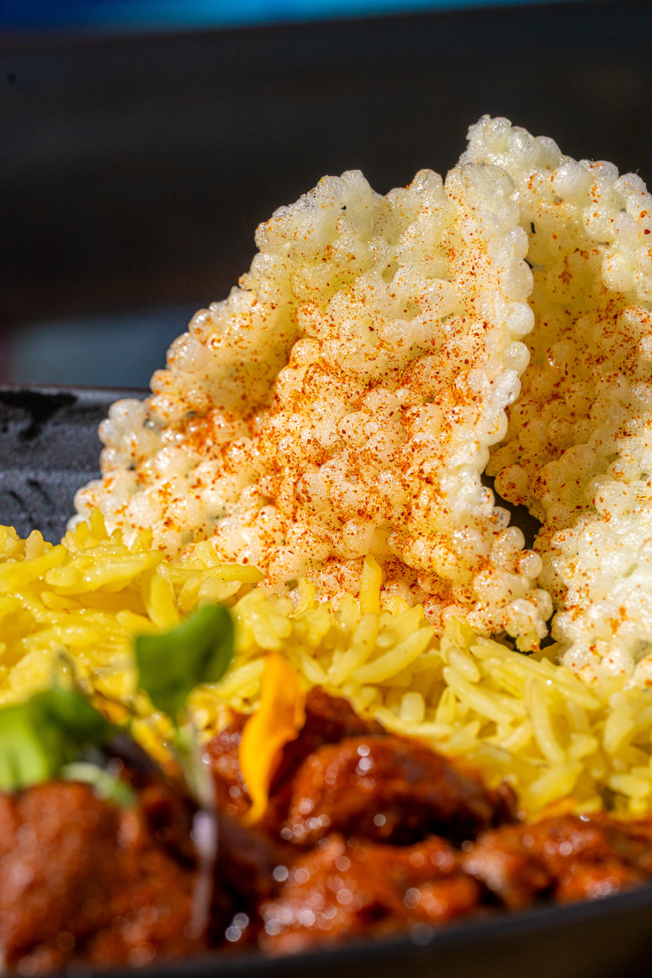 Sago papad on the bowl, close up