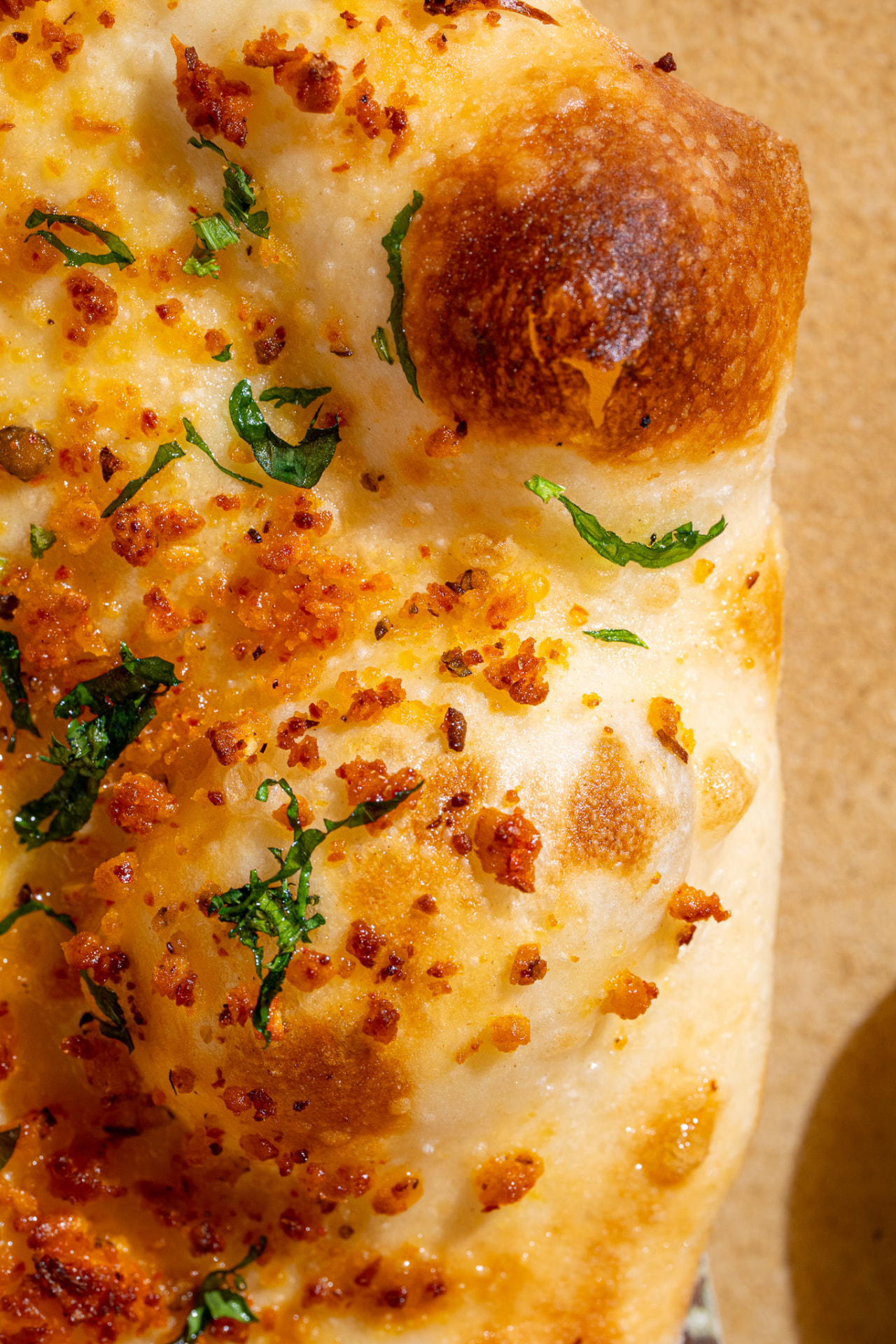 Chili garlic naan, macro