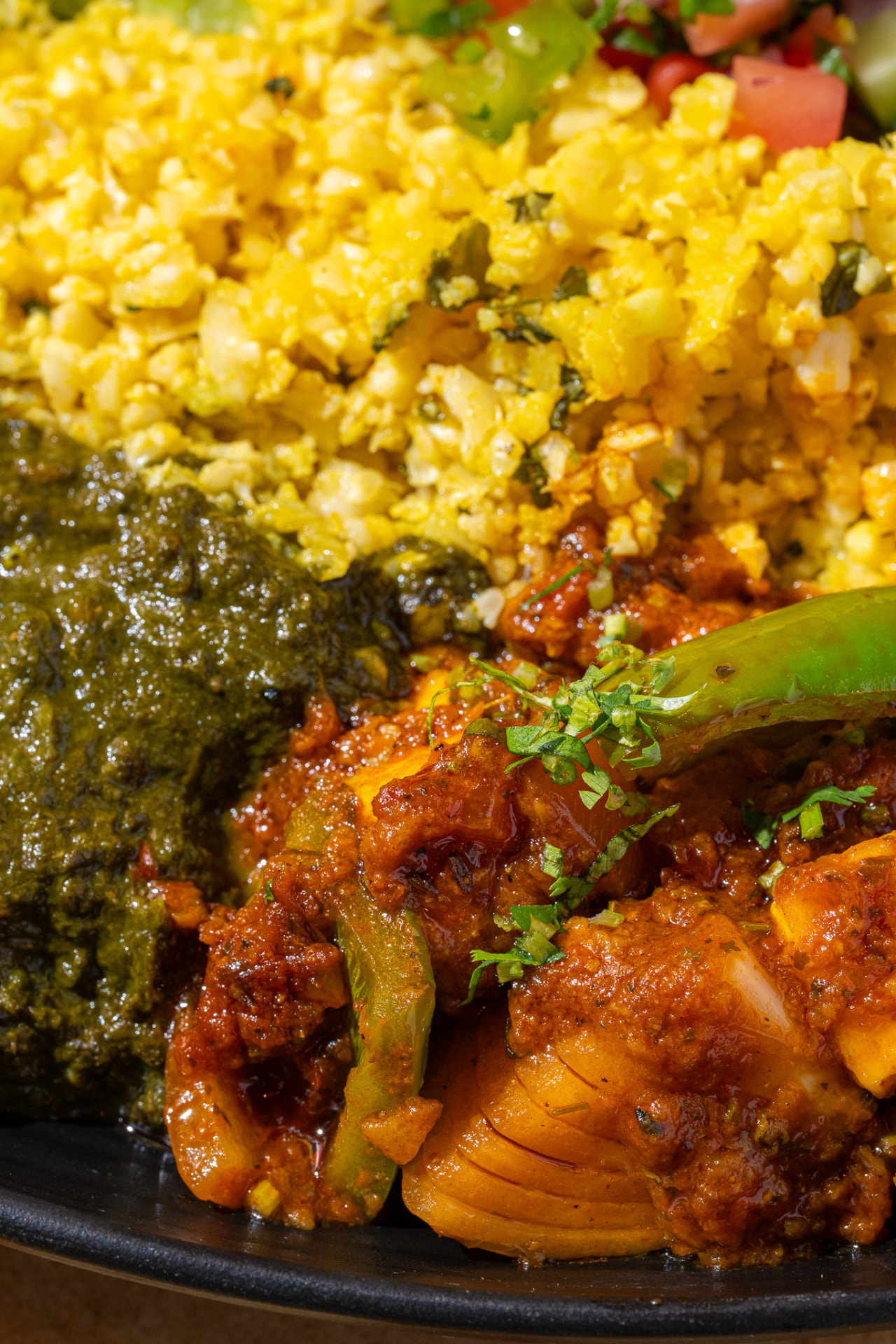 Keto bowl, macro on the paneer and saag