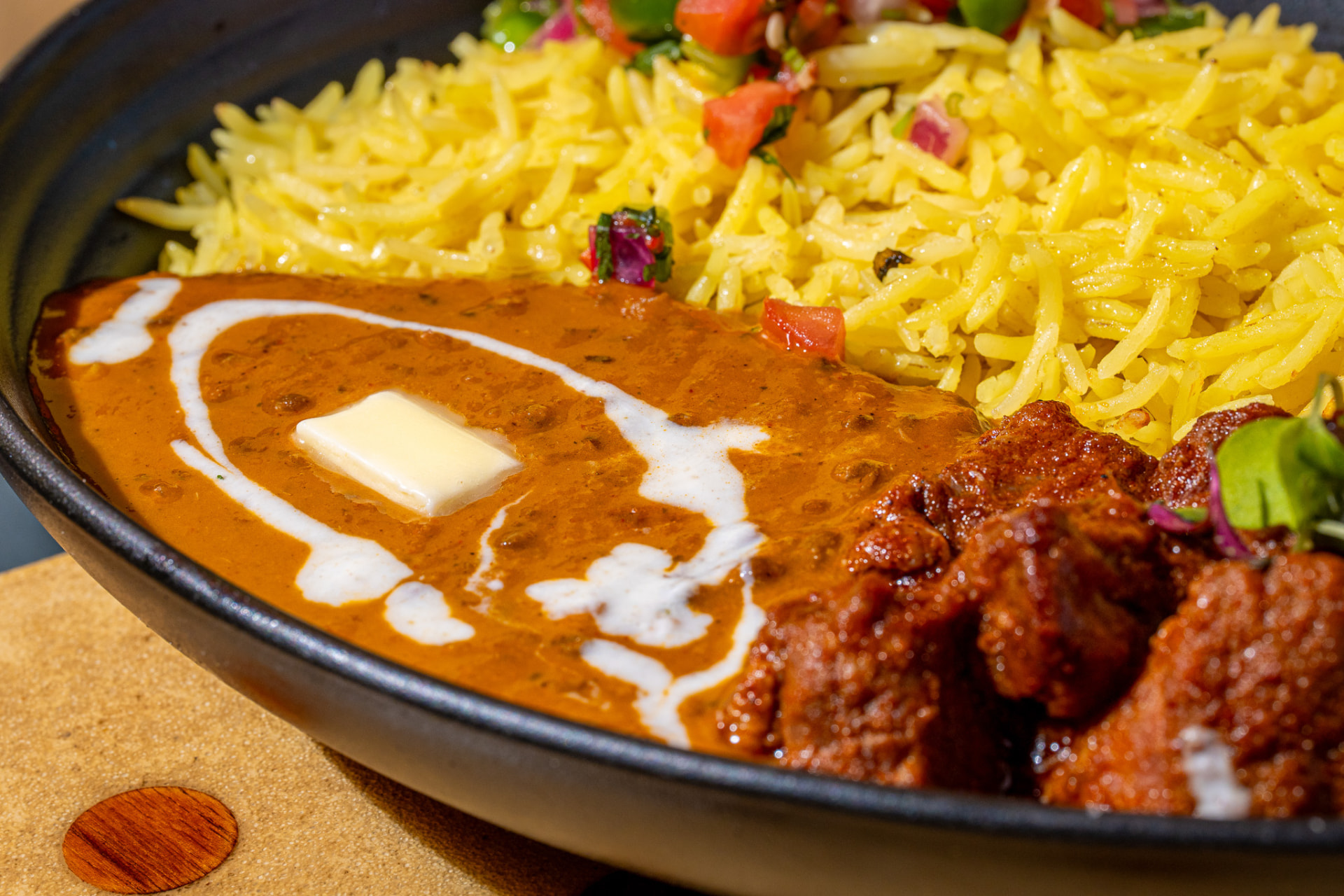 Daal makhani and protein in the bowl