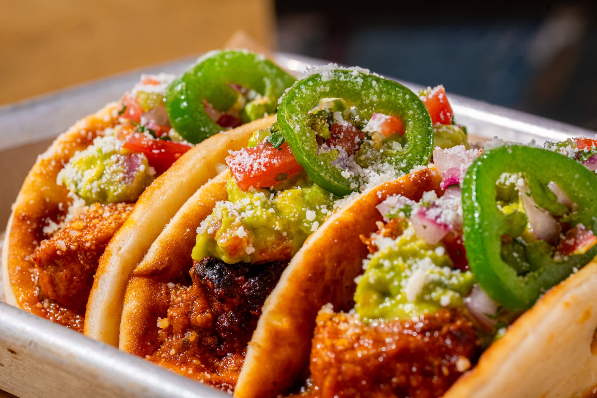 Tacos in the tray