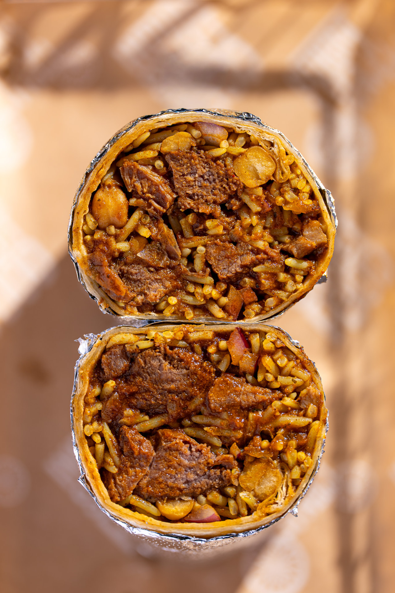 Lamb burrito cross section