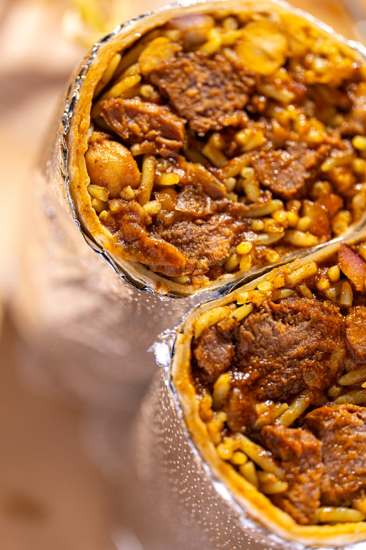 Lamb burrito, macro detail