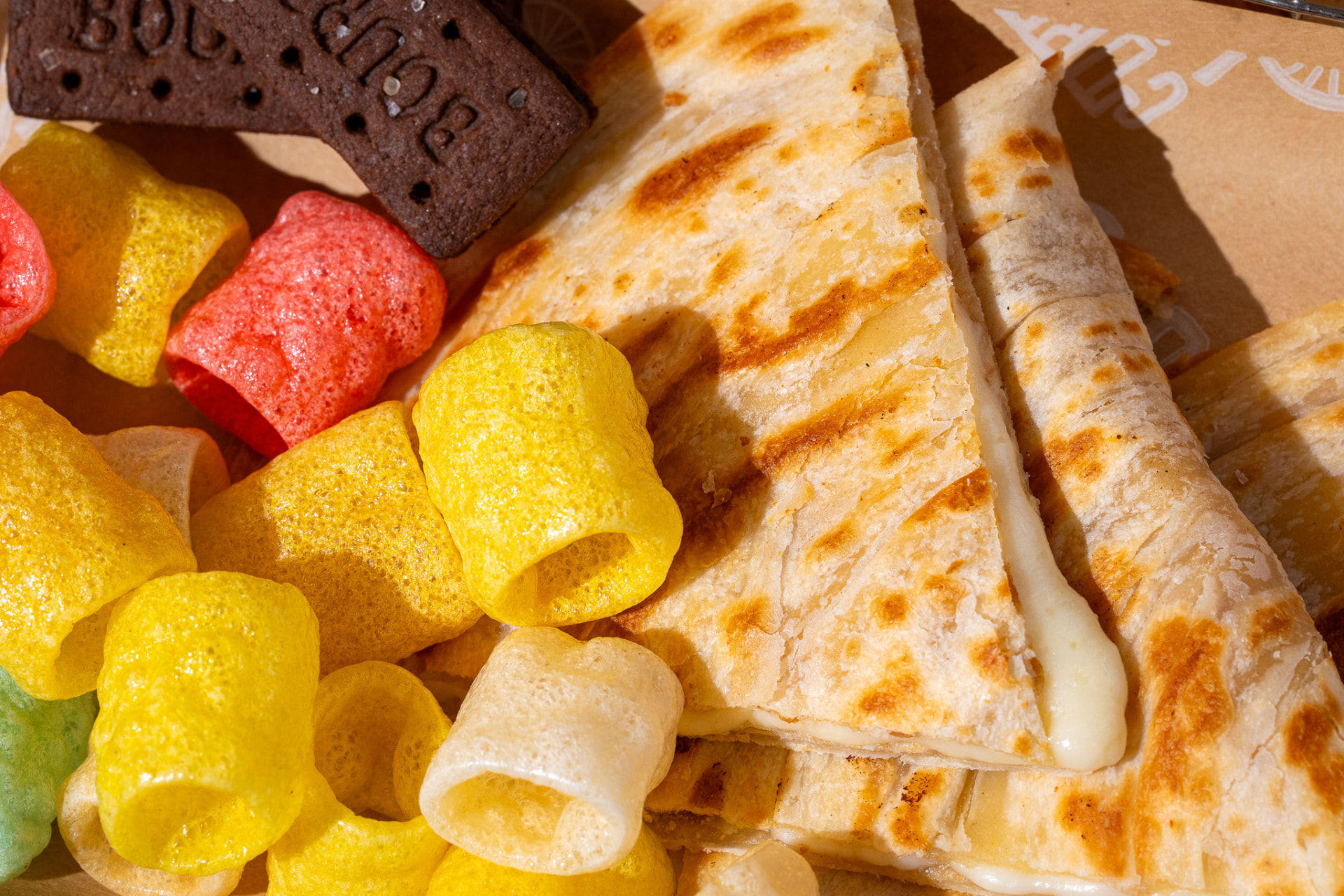 Kids cheese quesadilla, macro